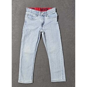 Levis 511 Slim Fit Size 6 Boys Jeans Reg Adjustable Waist Light Wash Blue Denim